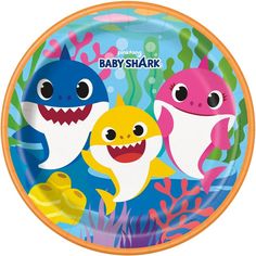 8 Baby Shark 9in Plate - Toy World Inc Baby Shark Party, Shark Themed Party, Shark Themed Birthday Party, Shark Decor, Toddler Birthday Party, Shark Birthday Party, Unique Party Favors, Shark Party, Shark Birthday