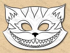 a white cat mask with fangs on it's face