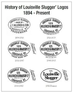 the history of louisville sluger logos, from 1934 - present to 1950 ad