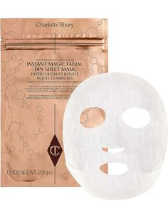 CHARLOTTE TILBURY - Instant Magic Facial Dry Sheet Mask | Selfridges.com Skin Care Shiney Face Mask, Facetory Sheet Mask, Face Mask Sheet, Eye Gel Mask, Glam Up Sheet Mask Set, Luxury Face Mask, Pumpkin Enzyme Mask, Crocus Bulbs, Glow Mask