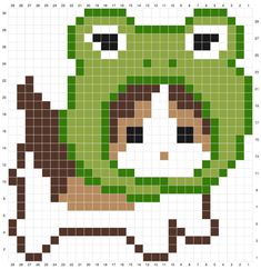 a cross stitch pattern that looks like a frog