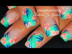 Carribean Nails Designs, Tropical Toe Nail Designs, Caribbean Nails Designs, Tropical Vacation Nails Simple, Hawaiian Nails Designs, Carribean Nails, Island Nails Tropical, Cruise Nails Caribbean, Caribbean Nails