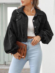 They are beautiful, lovable and affordable. You deserve it! Streetwear Jackets, Outwear Fashion, Corduroy Coat, Corduroy Shorts, Turndown Collar, Corduroy Jacket, Short Jacket, Outfit Casual, Looks Vintage