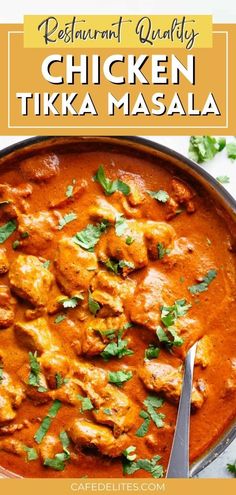 chicken tikka masala with cilantro and parsley on top