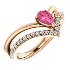 Round Diamond Ring, 14kt Gold, Pink Tourmaline, Round Diamond, Blue Sapphire, Tourmaline, Round Diamonds, Gold Diamond, Heart Ring