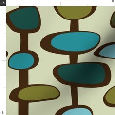 an image of a wallpaper with blue and green circles on it's surface