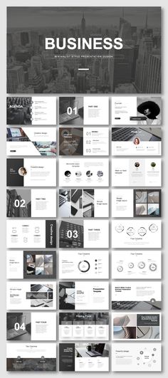 the powerpoint presentation is displayed in black and white, with lots of different images