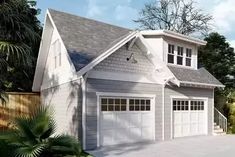 this is an artist's rendering of a two - car garage