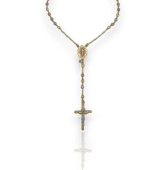 "Diamond-Cut Cross Rosary Crucifix Chain Necklace 10K Tri-Color Gold Item Description: Metal: Real 10K Gold Weight: 12.6 Width: 3.8 Length: 17\" Cross Pendant Dimensions: Width: 21 / High: 35.5" Cross Rosary, 10k Gold, Diamond Cut, Tri Color, Rosary, Cross Pendant, Chains Necklace, Diamond Cuts, Chain Necklace