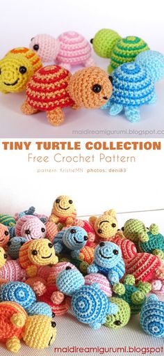 Crochet Turtle Pattern, Tiny Turtle, Crochet Turtle, Pola Amigurumi, Crochet Animals Free Patterns, Turtle Pattern, Crochet Amigurumi Free Patterns, Crochet Amigurumi Free, Quick Crochet