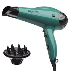 Secadoras Cabello Revlon Secadora de Pelo Secador Profesional Hair Dryer Ionic  Volume Booster Hair Dryer | 1875W for Voluminous Lift and Body, (Green) VOLUME BOOSTER: Equipped with a volumizing finger diffuser that softens airflow to define natural curls and waves. IONIC TECHNOLOGY: Maintain a neutral charge on the hair’s surface, leaving it looking conditioned and smooth. VERSATILITY: Helps reduce frizz and static for healthy-looking, shiny hair. Also includes a cool shot button that releases cool air to lock in the hairstyle. ALL HAIR TYPES: 1875-watt hair dryer features 3 Heat/2 Speed settings for complete drying and styling flexibility. LIFT & BODY: This supreme hair styler is equipped with a volumizing finger diffuser and smoothing concentrator and removable end cap for easy cleaning Hair Dryer Reviews, Revlon Hair Dryer, Hair Diffuser, Hair Blow Dryer, Best Hair Dryer, Travel Hairstyles, Ionic Hair Dryer, Professional Hair Dryer, Hair Curling