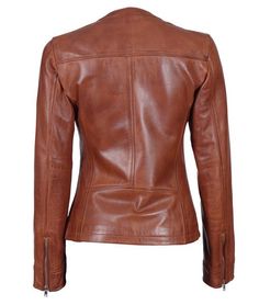 Fitted Distressed Brown Leather Biker Jacket, Distressed Brown Fitted Leather Biker Jacket, Brown Leather Jacket With Zipper For Fall, Fitted Distressed Brown Leather Jacket Classic Style, Distressed Brown Fitted Leather Jacket Classic Style, Fitted Cognac Leather Jacket, Classic Fitted Distressed Brown Leather Jacket, Fitted Classic Leather Jacket In Distressed Brown, Fitted Leather Outerwear In Cognac