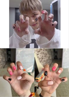 G Idle Nails Designs, Stray Kids Acrylic Nails, Itzy Nail Art, Han Jisung Nails Designs, Stray Kids Manicure