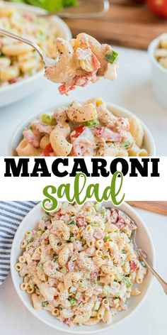 this macaroni salad is loaded with vegetables and pasta