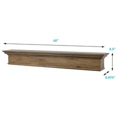 the width of a wooden shelf with measurements