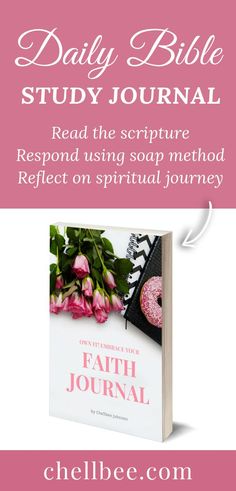 the daily bible study journal with pink flowers