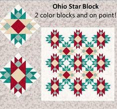 two blocks and one point quilt pattern