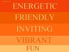 the different font styles for an orange, yellow and red striped poster with words that read energetic