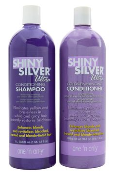 What it is: This shampoo-and-conditioner duo neutralizes yellow and brassy tones in white, gray, blonde and highlighted hair.Who it's for: Blonde, bleached or highlighted hair.Includes:- Ultra Color-Enhancing Shampoo (33.8 oz.): Restores, conditions and enriches the hair.- Ultra Color-Enhancing Conditioner (33.8 oz.): Instantly restores brightness, while conditioning and moisturizing dry, damaged hair. Made in the USA Shampoo For Grey Hair, Gray Blonde, Shampoo For Gray Hair, Highlighted Hair, Silver Shampoo, Hair Tint, Beautiful Gray Hair, Dry Damaged Hair, Shampoo Conditioner