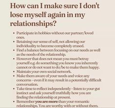 How To Not Lose Yourself In Relationship, Lose Myself, Codependency Recovery, Relationship Advice Quotes