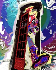 an image of a doctor who is in the phone booth with his hand on it