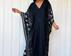 Navy Blue Embroidered Caftan, Women's Caftan, Wedding Dress, Embroidered Caftan Dress, Caftan Maxi Dress, Caftans for Women, Caftans - Etsy Flowy Long Maxi Dress For Eid, Traditional Boho Maxi Dress, Bohemian Dresses With Kimono Sleeves For Eid, Traditional Flowy Boho Maxi Dress, Traditional Flowy Maxi Boho Dress, Flowy Floor-length Kaftan, Flowy Maxi Length Kaftan For Eid, Bohemian Floor-length Dresses For Eid, Bohemian Floor-length Gown For Eid