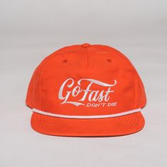 The Gramps Script Hat Retro Red 5-panel Hat, Red Retro 5-panel Hat, Retro Red Hats With Flat Bill, Retro Red Hat With Flat Bill, Retro Red Flat Bill Hat, Retro Red Hat For Outdoor, Vintage Red Snapback Hat For Outdoor, Red Retro Sports Hat, Vintage Orange Snapback Hat