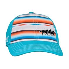 New With Tags The Cutest Hat For Those Little Cowgirls! Youth Sized Blue Hat With Serape Front And Horses Running. Cowgirl Hardware Written On The Side. Multicolor Adjustable Baseball Cap With Curved Bill, Blue Fun Style Snapback Hat, Multicolor Curved Bill Baseball Cap, Blue Fun Baseball Cap One Size, Fun Blue Baseball Cap One Size Fits Most, Blue Adjustable Fit Baseball Cap For Summer, Fun Blue Baseball Cap, Playful Blue Trucker Hat, One Size Fits Most, Fun Blue Adjustable Snapback Hat