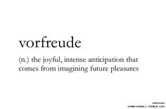 the words vorfeude are written in black and white on a white background