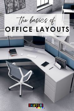 the basics of office layouts in photoshopped with text that reads, the basics of office layouts