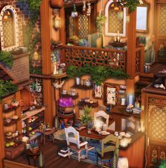 Sims 4 Witch House Interior, Sims 4 Maximalist House, Sims 4 Wizard House, Witch Cottage Interior, Sims 4 Witch House, Witch House Interior, Maximalist House, Witches House, Sims Houses