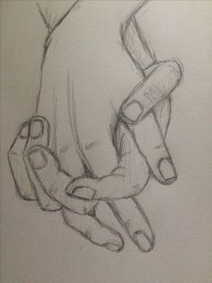 a drawing of someones hand holding something in it's right hand with lines on the other side