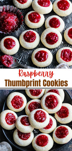 Soft thumbprint cookies filled with raspberry jam Raspberry Thumbprint, Raspberry Thumbprint Cookies, Traditional Christmas Cookies, Thumb Print, Raspberry Preserves