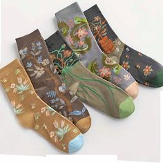 No More Boring Socks Fun & Colorful Five Pair Comfortable & Breathable 70% Cotton, 25% Polyester, 5% Elastane Women's Medium Us Shoe Size 6.5 - 9.5 New In Package Boot Cuff Socks, Glitter Tights, Navy Socks, Cable Knit Socks, High Waisted Tights, Sheer Socks, Dog Socks, Botanical Pattern, Calf Socks