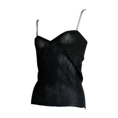 Sexy vintage YSL knit top, with gorgeous rhinestones on each strap. Flattering fit, with incredible construction. In great condition. Approximately Size Small (lots of stretch) Measurements: 34-36 inches bust 28-33 inch waist Black Rhinestone Top, Ysl Vintage, Blouses Vintage, Feather Tops, Rhinestone Top, Image Swag, Vintage Ysl, Girls Couture, French Fashion Designers