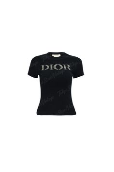 Christian Dior Shirt Women, Dior Tee Shirt, Dior T Shirt Woman, Dior Shirt Women, Dior Clothes, Rhinestone T Shirt, Clothes Logo, Dior T Shirt, Dior Top