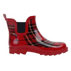 Women's Shoes, Boots, Ankle & Bootie, Women's Waterproof Print Pattern Welly Ankle Boot - Red Plaid - CE187C4OUXR  #women #shoes #boots #footwear #style #Ankle & Bootieshoes Fantasy Wardrobe, Random Ideas, Christmas Celebration, Rubber Boots, Boots Ankle, Safety Shoes, Ankle Bootie, Print Pattern, Mule Clogs