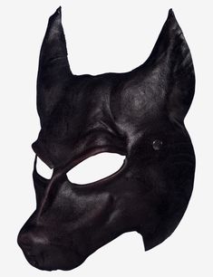 a black mask is shown against a white background