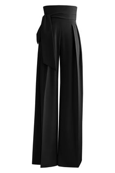 Ultra High-Waisted Palazzo Pants - Black Ribbon Fashion, Current Fashion, Palazzo Trouser And Top, High Waisted Palazzo Pants, Black Palazzo Pants, Suit Pants, Elegant Pant, Palazzo Pants, Modest Fashion Outfits