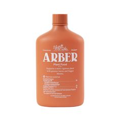 an orange bottle with the label arber on it's top and bottom half