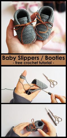 crochet baby slippers / booties free pattern and instructions for beginners