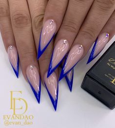 Blue Prom Nails, Acrylic Nails Stiletto