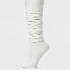 Keep cozy and stylish with the Women's Ribbed Supersoft Leg Warmer Boot Socks - Universal Thread™ 4-10. These socks offer a snug fit with a ribbed design that adds texture and warmth. The supersoft material feels great against your skin, making them ideal for chilly days. Wear them with boots or around the house for extra comfort and a touch of effortless style. Universal Thread™: Found exclusively at Target. White Warm Knee-high Socks, Warm White Knee-high Socks, Comfortable Warm White Knee-high Socks, Soft White Knee-high Socks For Winter, Cream Ribbed Socks For Winter, White Knee-high Comfortable Leg Warmers, Cozy Stretch Knee-high Socks, Comfortable White Knee-high Leg Warmers, Fitted Soft Knit Cozy Socks