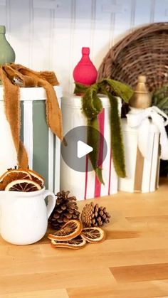 an image of christmas decorations on the table