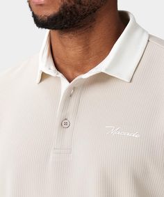 A unique interpretation of a golf classic. The AR Tech Polo is a timeless look made for the modern golfer who needs sportswear capabilities. The subtly ribbed texture provides a plush feel and maintains its sleek structure after hours of play. The high-quality fabric is exceptionally soft and feels rich to the touch. Play comfortably, play confidently. Ribbed Texture, After Hours, Knit Vest, Golf Polo, Crew Socks, The Modern, Quality Fabric, Golf, Sleek