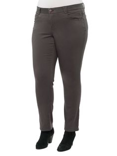 Absolution Booty Lift Plus Straight Leg Colored Stretch Jeans Espresso Brown