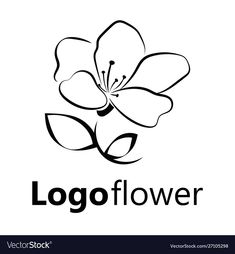 a flower logo on white background