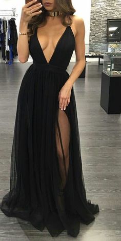 Evening Dresses, Prom Dresses,Black Prom Dresses,Prom Dress,Chiffon Prom Dress,A line Prom Dresses,Evening Gowns,Party Dress,Slit Prom Gown For Teens Lauren Collins, Sukienki Maksi, Prom Dress Black, Robes Glamour, A Line Evening Dress, Tulle Evening Dress, Black Prom Dress, Black Prom, A Line Prom Dresses