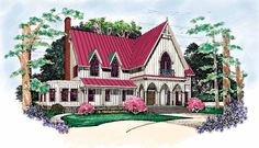 this is an artist's rendering of these country house plans for the homeowners