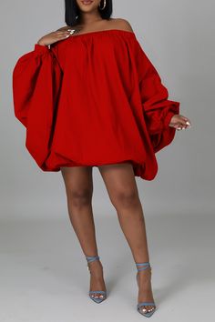 Red Oversized Dress For Spring, Red Oversized Spring Dress, Oversized Red Spring Dress, Red Solid Knee-length Mini Dress, Oversized Winter Mini Dress, Solid Color Oversized Knee-length Dress, Oversized Solid Color Knee-length Dress, Oversized Knee-length Solid Color Dress, Red Knee-length Mini Dress For Fall